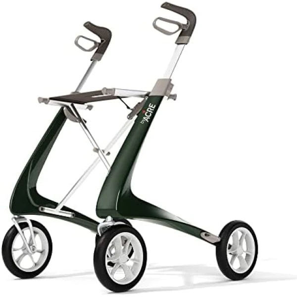 byACRE Carbon Ultralight Rollator – World’s Lightest Carbon Rollator – Only 10.6 lbs/for Indoor and Outdoor Use/Foldable and Easy to Travel with (British Racing Green, Regular Track)