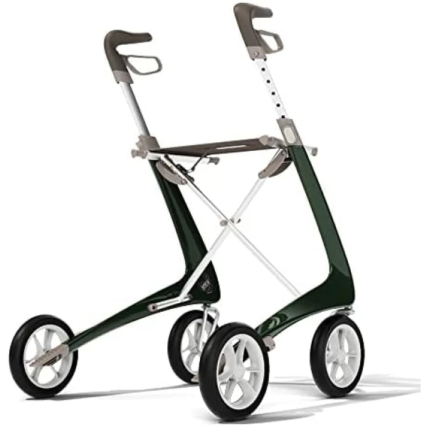 byACRE Carbon Ultralight Rollator – World’s Lightest Carbon Rollator – Only 10.6 lbs/for Indoor and Outdoor Use/Foldable and Easy to Travel with (British Racing Green, Regular Track)