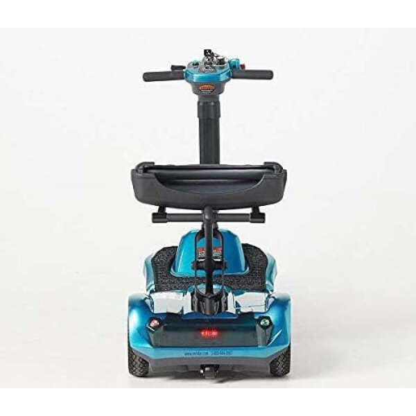 EV Rider Award Winning Transport AF+ Auto Folding Scooter – Newly Updated w/4 Wheels, Remote and 11.5 Battery – Ultralight Compact Long Range – Blue