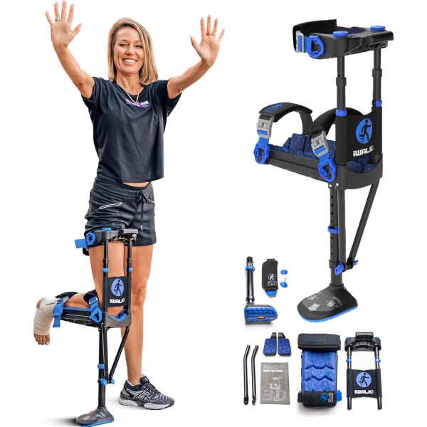 iWalk Hands Free Crutch – Pain Free Knee Crutch – Alternative To Crutches And Knee Scooters For Below The Knee Non-Weight Bearing Injuries Only – Review All Qualifications For Use Before You Buy