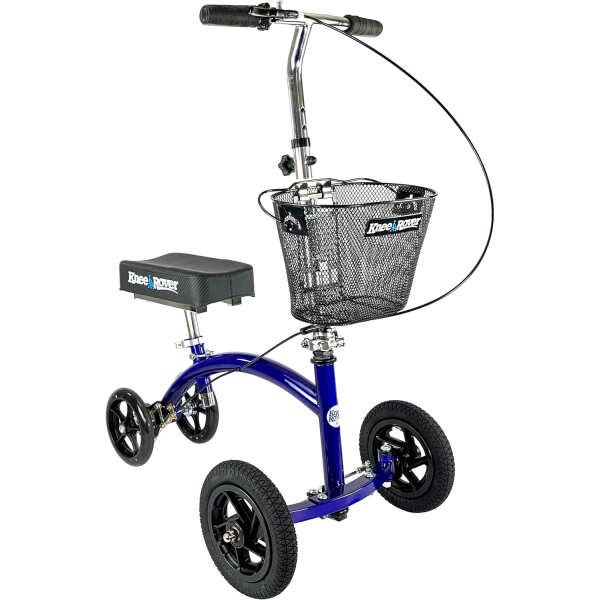 KneeRover Hybrid All Terrain Knee Scooter for Adults for Foot Surgery Heavy Duty Knee Walker for Broken Ankle Foot Injuries – Leg Recovery Scooter Best Knee Crutch Alternative (Blue)