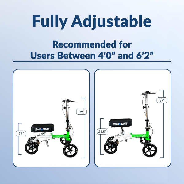 KneeRover GO Knee Scooter – The Most Compact Portable Knee Walker for Adults for Foot Surgery, Broken Ankle, Foot Injuries – Foldable Knee Rover Scooter for Broken Foot Injured Leg Crutch Alternative