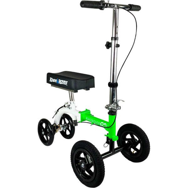 KneeRover GO Hybrid – Most Compact All Terrain Knee Scooter for Adults for Foot Surgery Heavy Duty Knee Walker for Broken Ankle Foot Injuries Recovery Leg Scooter Best Knee Crutch Alternative (Green)