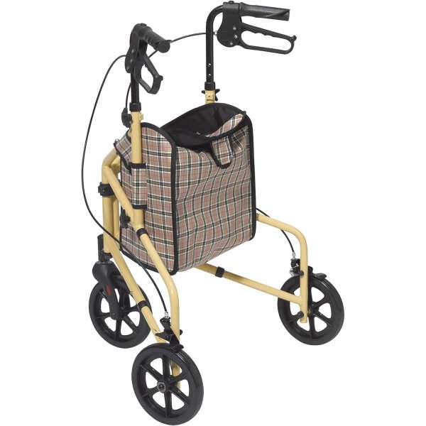 Drive Medical Winnie Lite Supreme Rollator Walker with Wheels, Tan Plaid