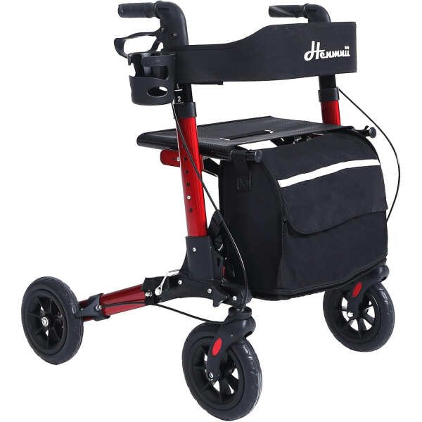 Rollator Walker for Seniors and Adults, All Terrain Walker with seat, Lightweight Foldable Aluminum Rolling Walkers.