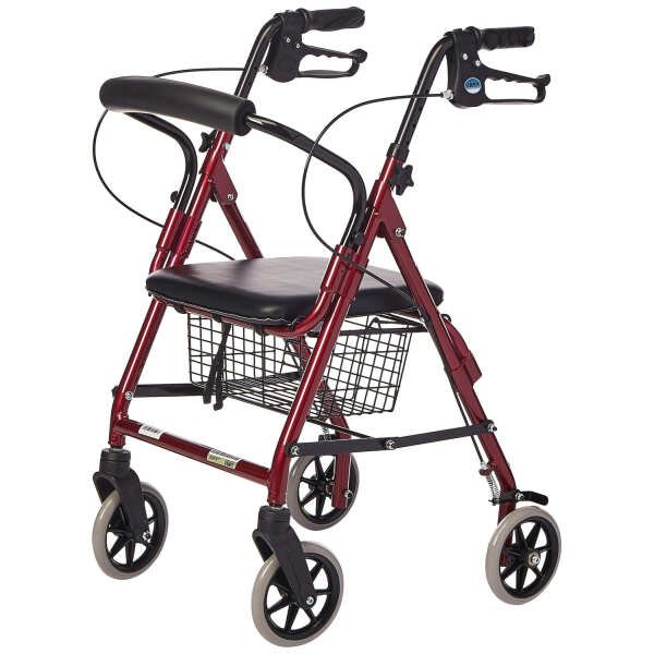 Lumex Walkabout Junior Rollator Walker with Seat, Small & Narrow for Short Adults, Pediatrics & Kids