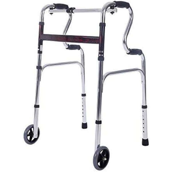 3 in 1 Compact Walker for Seniors, 5 inches Wheels Rollator Portable Walker, Lightweight Aluminum Mobility Aid for Elderly Handicapped Disabled, Up to 350LBS