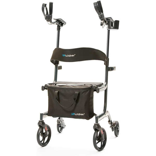 Journey UPWalker Lite The Original Upright Walker Premium, Lightweight Adjustable Upright Rollator Walker with Narrow Build, Seat & Reduced Turning Radius for Adults, Seniors & The Elderly