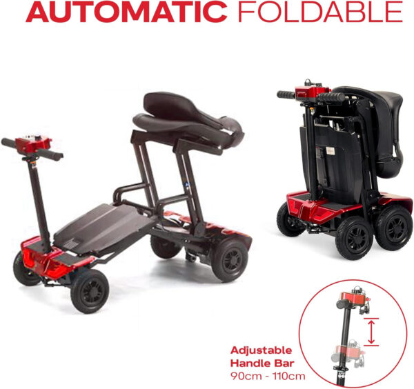 Klano KLX70 – Automatic Foldable Mobility Scooter for Adults, One Click Fold and Unfold, Airline Approved, 4 Wheel Scooter with Lithium Battery (Model3)