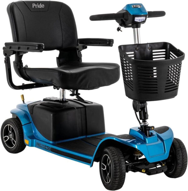 Pride Revo 2.0 4-Wheel Mobility Scooter, 400 Lbs. Weight Capacity, Comfort-Trac Suspension, with 5-Year Extended Warr (Blue)