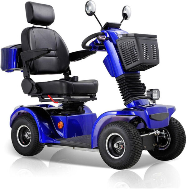 All Terrain Mobility Scooter for Seniors,Heavy-Duty 4 Wheel Mobility Scooters 500 lb Capacity Mobility Scooter,Handicap Scooters for Adults with 3-Speed Travel Long (Blue)