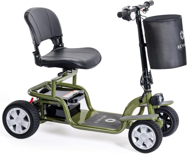 Exo Powered Folding Mobility Scooters for Adults Seniors, Portable Electric Scooter with Ample Legroom and Rotatable Seat, 4-Wheel Mobility Scooter with Anti-Tip Wheels, 300lbs Weight Capacity