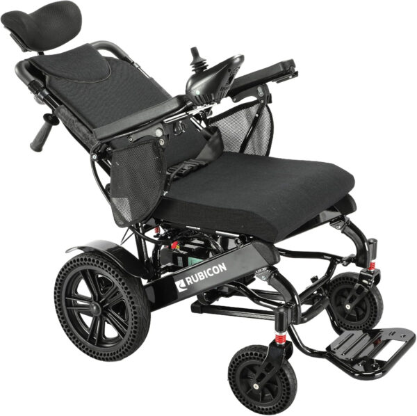 Darkshadow by MaritSA – 25Mile Range ~ 24AH Extended Battery Foldable Reclining Electric Wheelchair, 600W Super Horse Power, Folding Wheelchairs with Headrest and Backrest Multi-Angle Adjustment