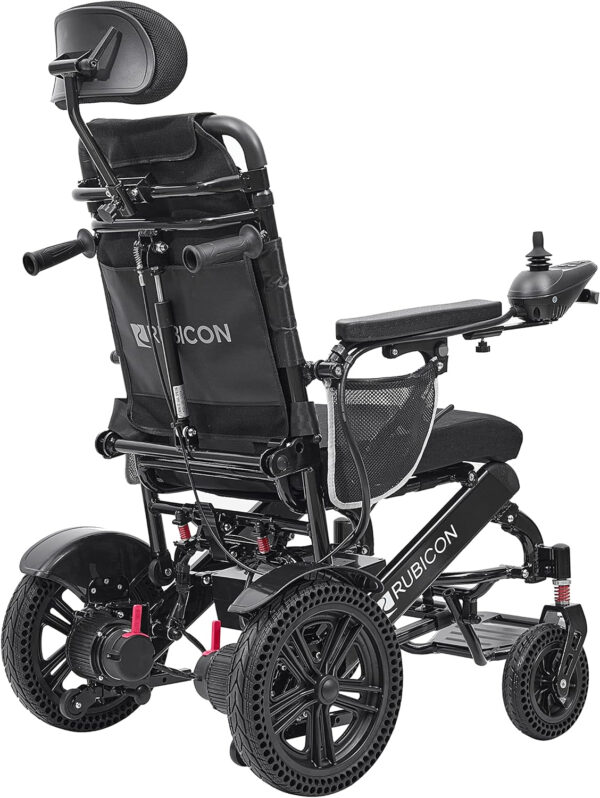 Darkshadow by MaritSA – 25Mile Range ~ 24AH Extended Battery Foldable Reclining Electric Wheelchair, 600W Super Horse Power, Folding Wheelchairs with Headrest and Backrest Multi-Angle Adjustment