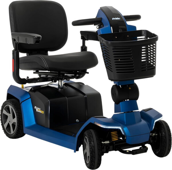 Pride Mobility Zero Turn 10 Scooter – Comfort Mobility for Adults, 400 Lbs Weight Capacity, 40 Ah Battery, Ocean Blue, 22″x18″ Fordable Seat – S710ZT