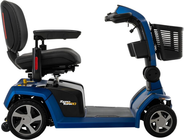 Pride Mobility Zero Turn 10 Scooter – Comfort Mobility for Adults, 400 Lbs Weight Capacity, 40 Ah Battery, Ocean Blue, 22″x18″ Fordable Seat – S710ZT