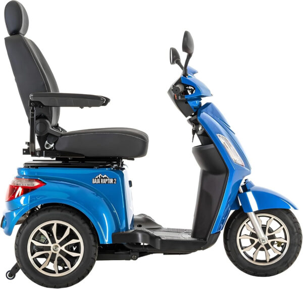 Pride Mobility Baja Raptor 2 3-Wheel Scooter – Comfort Mobility for Adults, 400 Lbs Weight Capacity, 75 Ah Battery, Ocean Blue, 20″x18″ Seat Size – BA300