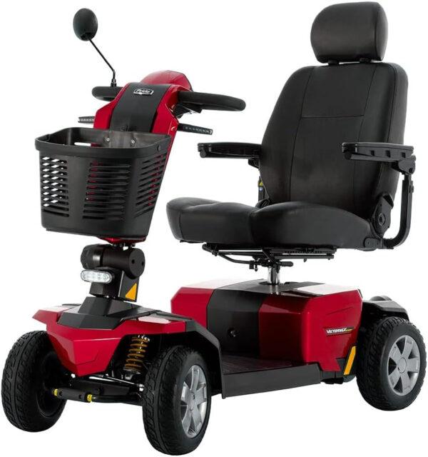 Pride Mobility Victory LX Sport 4 Wheel Scooter (Candy Apple Red, 22″ x 18″ Seat)