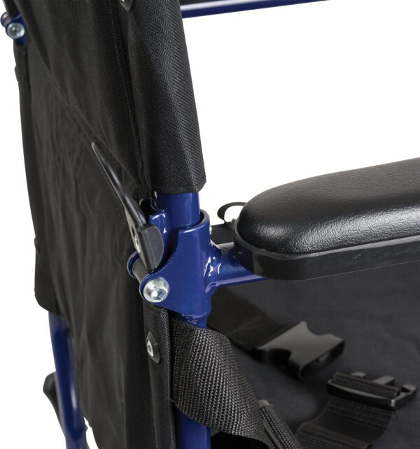 ProBasics Transport Wheelchair Lightweight Foldable with 19 inch Seat – Folding Transport Chair with Foot Rests, Foldable Wheel Chair and Lightweight Folding Wheelchair, Blue