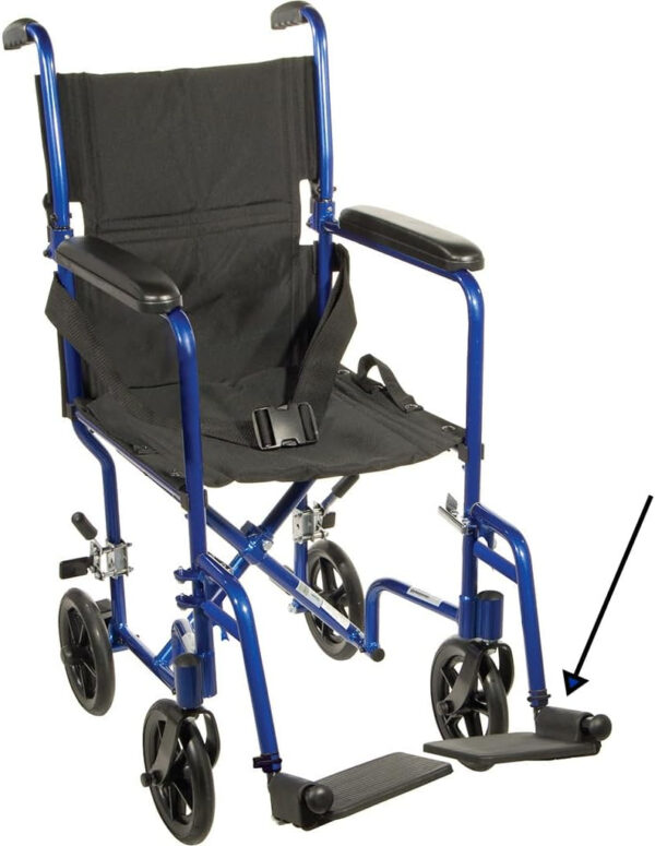 Replacement Footrest for Transport Chair Compatible for Drive Medical ATC Series Transport Chairs (Blue)