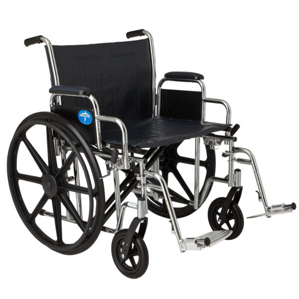 Medline Excel Extra-Wide Bariatric Wheelchair For Adults and Seniors with 24″ Wide Seat, Supports up to 500 lbs