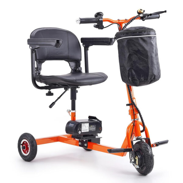 VEVOR Portable 3 Wheel Mobility Scooter for Seniors – Folding Electric Powered Mobility Scooter with 12 Mile Long Range, All Terrain Travel Wheelchair with 48V Lithium-ion Battery, Max Support 330LBS