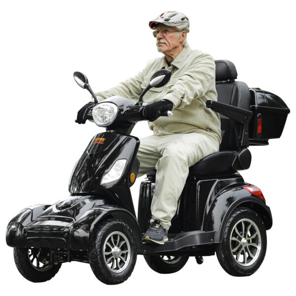 VEVOR Heavy Duty 4-Wheel Mobility Scooters for Seniors & Adults, 500lbs Capacity – 31 Miles 3-Speed Long Range, 800W All Terrain Electric Recreational Scooter Wheelchair with 25° Max Climbing Capacity