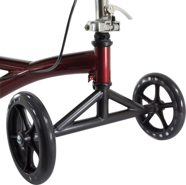 Roscoe Medical Knee Walker Scooter for Adults for Foot Surgery, Foldable Leg Scooter for Broken Foot, All Terrain Adjustable Knee Crutch Scooter, Burgundy