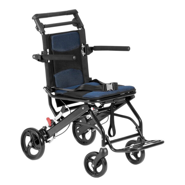 VEVOR Wheelchair, Aluminum Alloy Ultra-Lightweight Transport Chair for Adults, Foldable Wheelchair with Flip-Back Desk-Length Arms, Self-Locking Brake, 15.75-Inch Wide Seat, 220lbs Weight Capacity