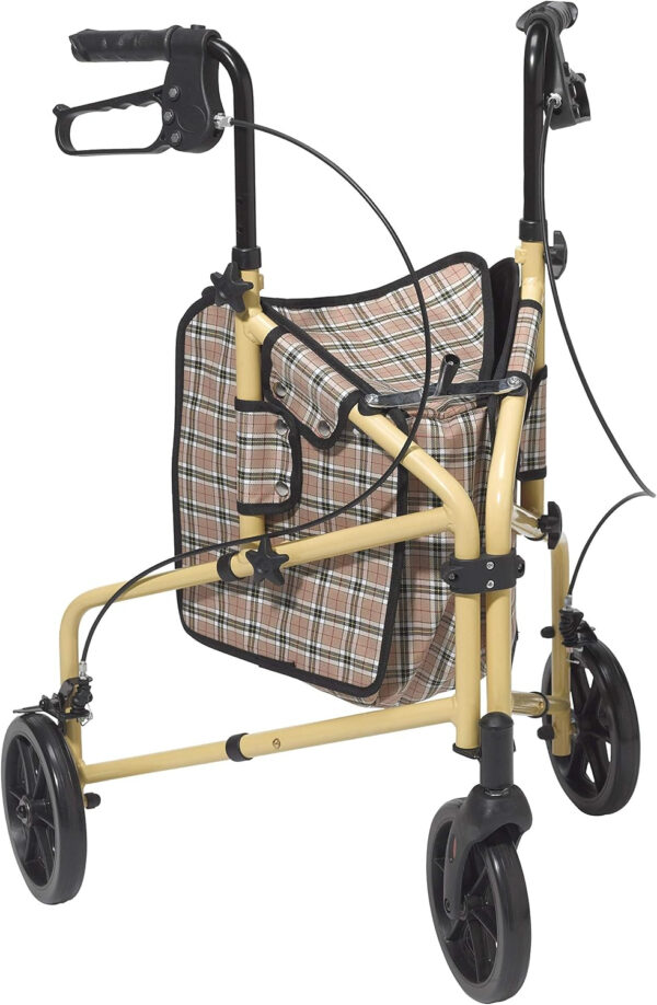 Drive Medical Winnie Lite Supreme Rollator Walker with Wheels, Tan Plaid