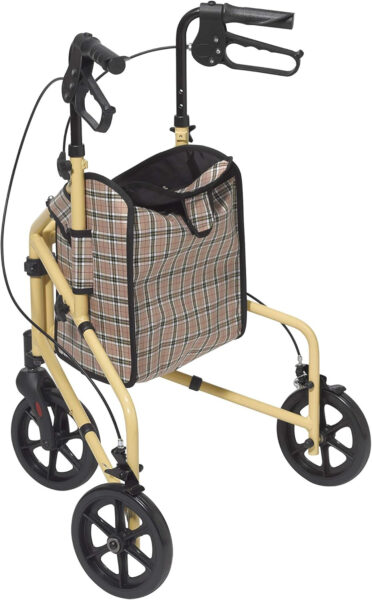 Drive Medical Winnie Lite Supreme Rollator Walker with Wheels, Tan Plaid