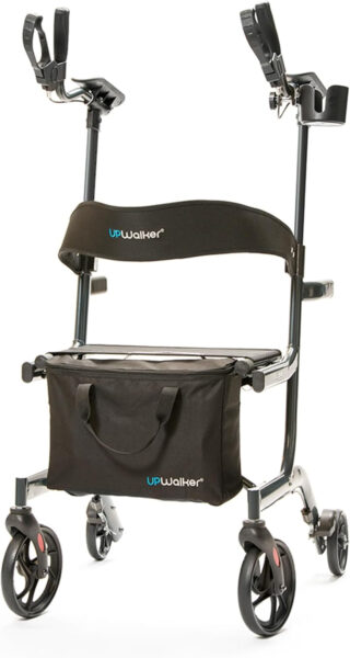 Journey UPWalker Lite – The Original Upright Walker – Premium, Lightweight Adjustable Upright Rollator Walker with Narrow Build, Seat & Reduced Turning Radius for Adults, Seniors & The Elderly