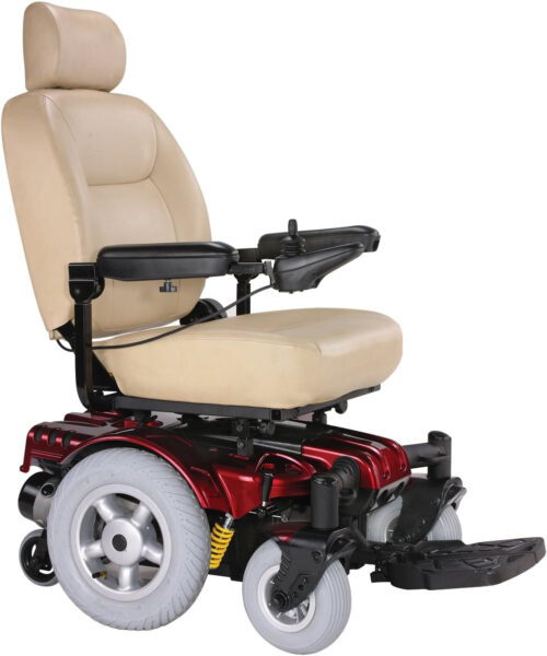 Drive Medical Sunfire Gladiator Very HD Power Wheelchair with Various Seating Options, Red, 45″ x 26″ x 46″