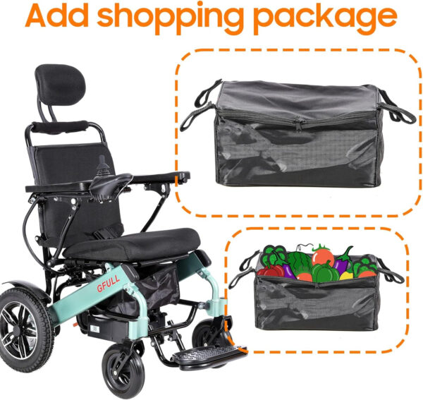 Electric Wheelchairs for Adults, Aluminum Lightweight Wheelchair Foldable for Senior with Bag, 18 inch Motorized Power Wheelchairs, Portable Folding All Terrain 20 Miles 500W Intelligent