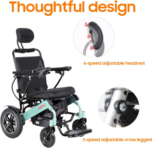 Electric Wheelchairs for Adults, Aluminum Lightweight Wheelchair Foldable for Senior with Bag, 18 inch Motorized Power Wheelchairs, Portable Folding All Terrain 20 Miles 500W Intelligent