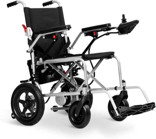 Klano KL20- Lightweight (Only 40lbs) Foldable Electric Wheelchair for Seniors – 2x250W Motor Power – Travel Size – Airline Approved – User Friendly – Long Range – 12 mi Cruise Range (Model8)