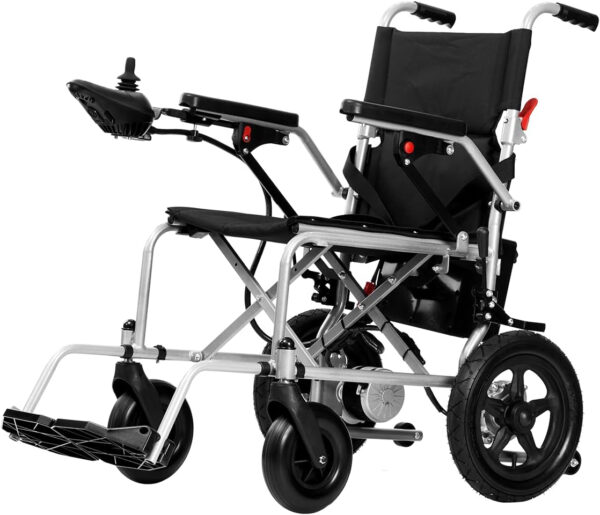 Rubicon DX03- Lightweight (Only 40lbs) Foldable Electric Wheelchair for Seniors – 12 mi Long Cruise Range with 500W Powerful Motor – Airline Approved with Detachable Battery (Model3)