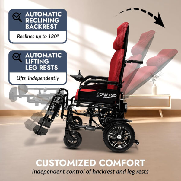 X-9 Electric Power Wheelchair,Folding Ultra Lightweight, Silla de Ruedas Electrica,Lightweight Wheelchairs,Portable Ultra Light Wheelchair for Adults