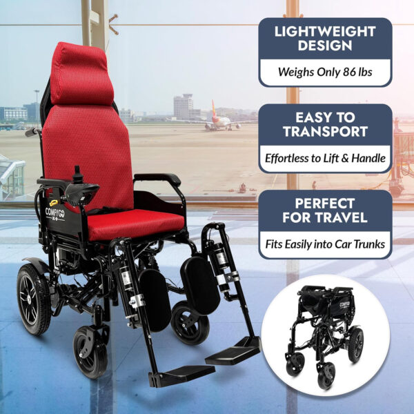 X-9 Electric Power Wheelchair,Folding Ultra Lightweight, Silla de Ruedas Electrica,Lightweight Wheelchairs,Portable Ultra Light Wheelchair for Adults