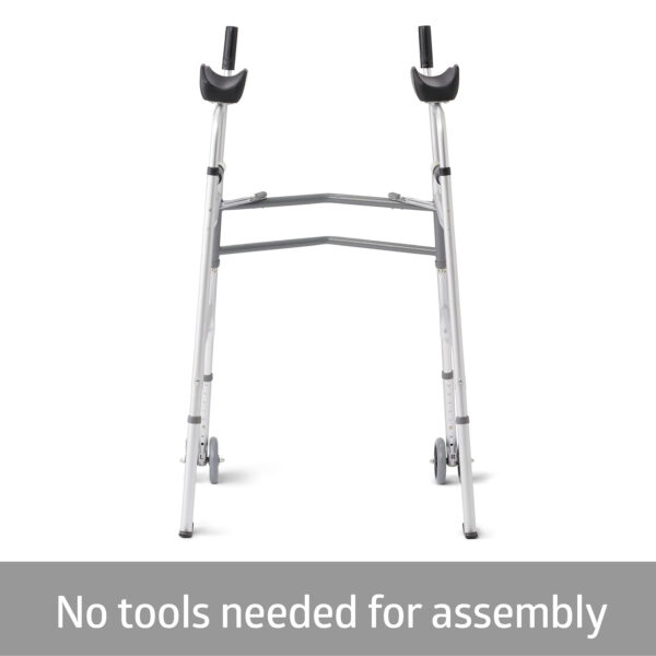 Medline Upright Walker with 5” Dual Wheels, Forearm Walker with Armrests, Height Adjustable, 300lb Weight Capacity