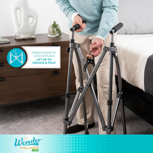 Able Life Lightweight Foldable Walker for Adults – Black Walnut