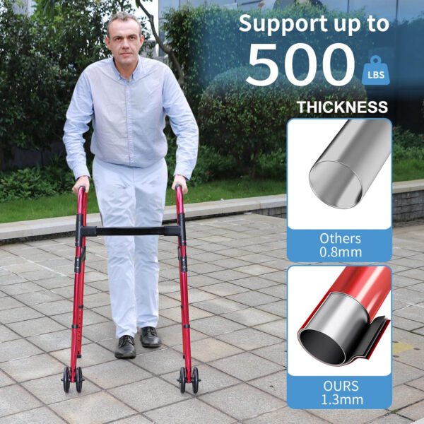 Folding Walker, Walker for Seniors Supports 500 lbs