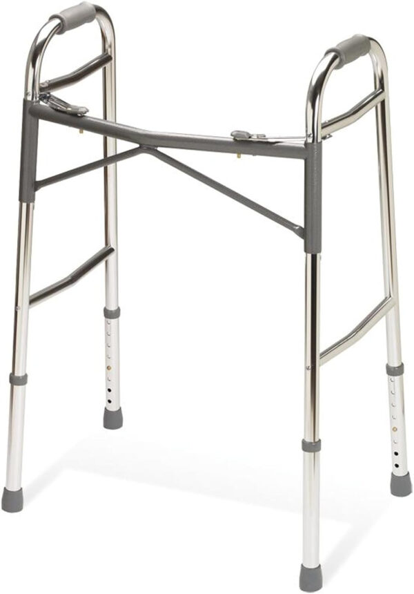 Medline Heavy-Duty Two-Button Folding Walkers, Adult