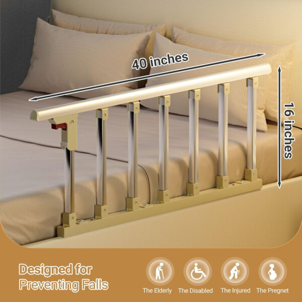 Bed Rails for Elderly Adults Safety, 40″×16″ Folding Bed Railings for Seniors Fit Full Twin King Queen Size, Home Medical Bed Assist Rail, Adult Bed Rails for Elderly Falling Out of Bed