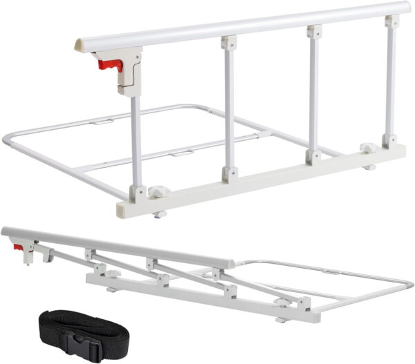 ELENKER Bed Safety Rail, Folding Bed Assist Handle Adjustable Medical Hospital Assistive Devices Bed Railing for Elderly Seniors Adults,37.8″ x16.3