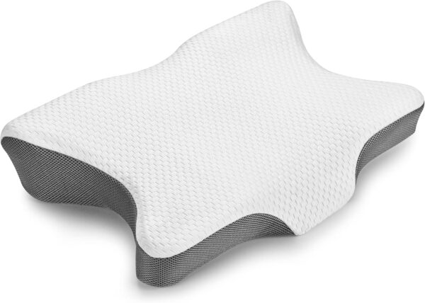 Cervical Memory Foam Pillow – Contour Pillow with Multifunctional Support for Neck, Side, Back, and Stomach – 3D Ergonomic Pillow for Relieving Headache, Cervical Strain, Snoring, and More