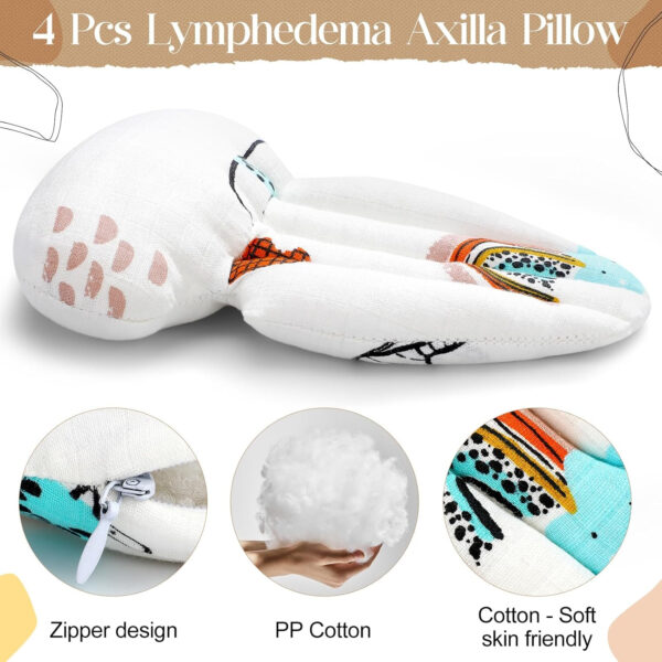 4 Pcs Lymphedema Axilla Pillow Masectomy Pillow Cotton Post Breast Surgery Pillow Mastectomy Recovery Breast Pillow for Sleeping Mastectomy Underarm Pillow Armpit Pain Relief (Rainbow)