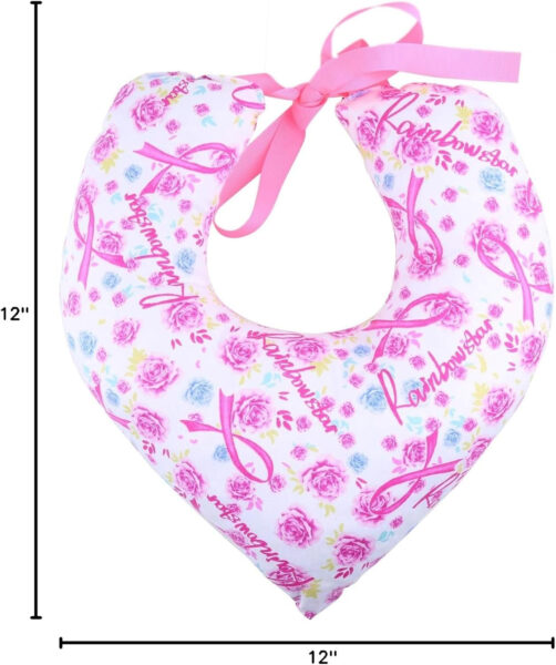 rainbowstar Mastectomy Armpit Pillow for Breast Cancer Lymphedema Lumpectomy Surgery Double Chest Healing Protector Post-Surgery (Rose Ribbon)