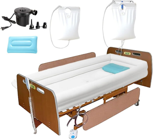 Inflatable Shower Bathtub Kits, Large Bathing Basin System for Bedridden, Handicap, Elderly, Disabled Patients Body Washing, Caregiver Assistive Aid