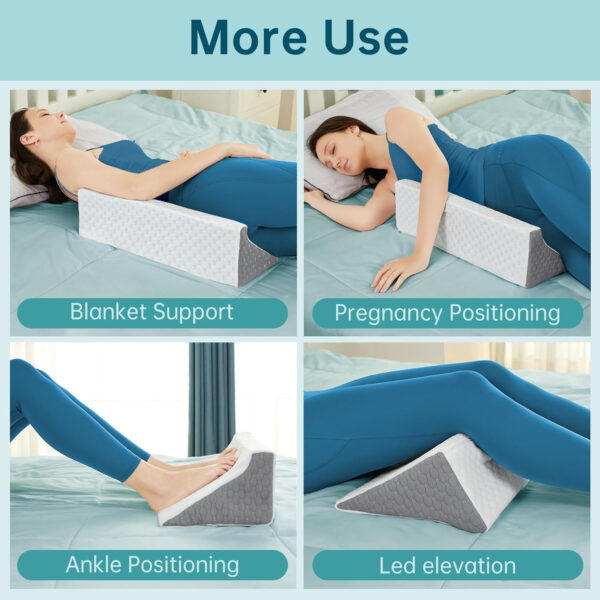 Wedge Pillow for Sleeping, Side Sleeper Body Back Positioners for Back Pain, Preventing Bedsores, After Surgery, Pregnancy Support, Ankle Support, Bed Wedge Pillow for Side Sleepers